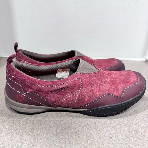 Merrell Women’s Zinfandel Maroon Suede Performance Hiking Slip On Shoes 8.5 - Picture 1 of 9